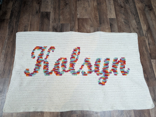 Custom baby name blanket